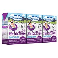 Asturiana leche semidesnatada sin lactosas 3 x 200 ml