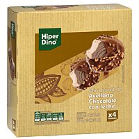 HiperDino mini bombón avellana y chocolate 4 x 70 ml