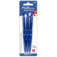 Plus office boligrafo soft azul 3 ud