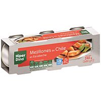 HiperDino mejillón Chile escabeche 3 x 43 g