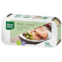 HiperDino atún claro aceite de oliva 8 x 52 g