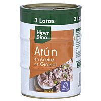 HiperDino atún aceite de girasol 3 x 143 g