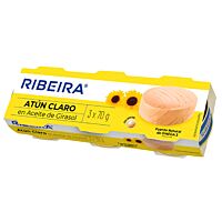 Ribeira atún claro en aceite de girasol 3 x 70 g