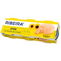 Ribeira atún en aceite vegetal 3 x 70 g