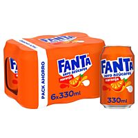 Fanta refresco de naranja zero 6 x 33 cl
