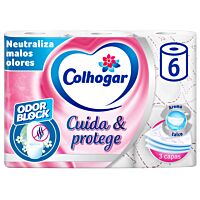 Colhogar papel higiénico cuida y protege 6 ud