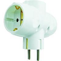 Garza adaptador triple lateral con toma de tierra
