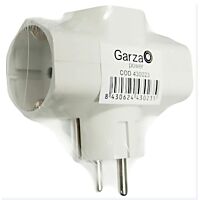 Garza adaptador triple lateral con toma de tierra