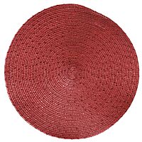 Mantel individual redondo rojo 38 cm