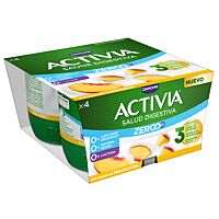 Activia 0 % yogur triple sabor melocotón 4 x 120 g