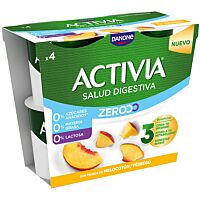 Activia 0 % yogur triple sabor melocotón 4 x 120 g