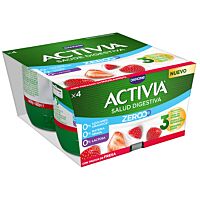 Activia 0 % yogur triple sabor fresa 4 x 120 g