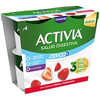 Activia 0 % yogur triple sabor fresa 4 x 120 g