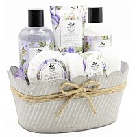 Becasan cesta metalica jardín de lavanda