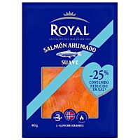 Royal salmón ahumado menos 25 % de sal 80 g