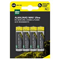 HiperDino pila max ultra lr6 x 4 ud