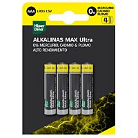 HiperDino pila max ultra lr03 x 4 ud