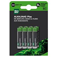 HiperDino pila plus lr03 8 ud