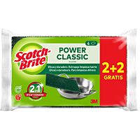 Scotch-Brite estropajo fibra verde 2 + 2 ud