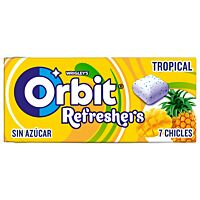Orbit refreshers chicles sabor tropical sin azúcar 7 ud