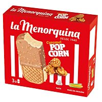 La Menorquina sandwich helado pop corn 3 x 100 ml