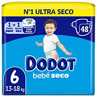Dodot pañal bebe seco talla 6 13-18 kg 48 Ud