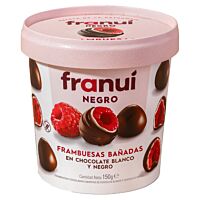 Franui frambuesas bañadas en chocolate blanco y negro congelado 150 g
