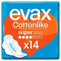 Evax compresas cottonlike alas super 14 ud