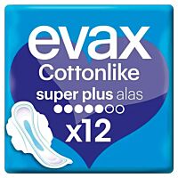 Evax compresas cottonlike alas super plus 12 ud
