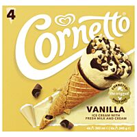 Cornetto cono helado de vainilla  4 x 90 ml