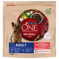 Purina One pienso para perro mini adulto de buey y arroz 1,5 kg