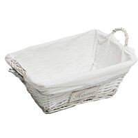 Cesta blanca tela 26 x 17 x 13 cm