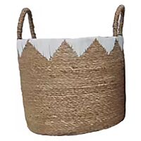 Cesta borde blanco nudo 22 x 13 cm