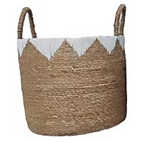 Cesta borde blanco nudo 25 x 15 cm