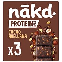 Nakd barritas de proteina con cacao hazelnut 3 x 45 g