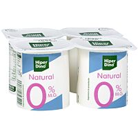HiperDino sabor natural 0% mg pack 4 x 125 g