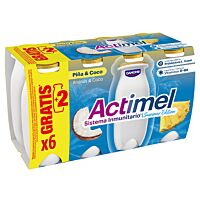 Actimel sabor piña y coco 6+2 x 100 g