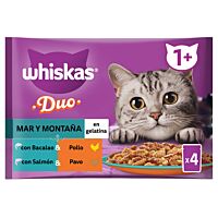 Whiskas dúo gato pouch de carne y pescado 4 x 85 g