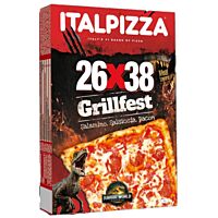 Italpizza pizza grillfest de salami, salchicha y bacon 26 x 38 cm 658 g