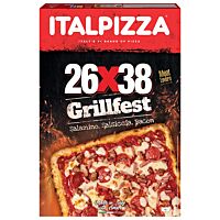 Italpizza pizza grillfest de salami, salchicha y bacon 26 x 38 cm 658 g