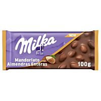 Milka tableta de chocolate y almendras enteras 100 g
