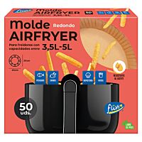 Fliss molde de papel redondo para Air Fryer 50 cápsulas