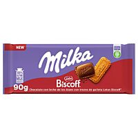 Milka tableta de chocolate con galleta Lotus Biscoff 90 g