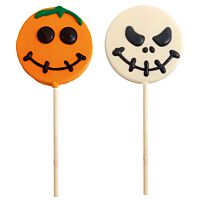 Dekora piruletas Halloween con cobertura blanca calabaza & calavera 30 g