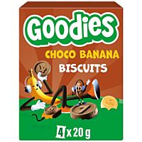Goodies snack biscuit de chocolate y banana 4 x 20 g