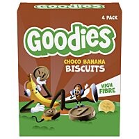Goodies snack biscuit de chocolate y banana 4 x 20 g
