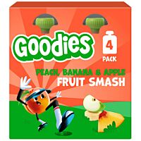 Goodies snack sabor melocotón, manzana y plátano 4 x 100 g