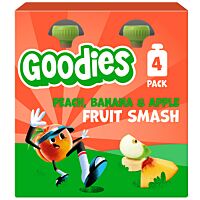Goodies snack sabor melocotón, manzana y plátano 4 x 100 g