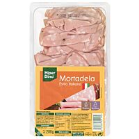 HiperDino mortadela al estilo italiano 200 g