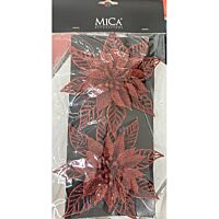 Mica clip flor pascua roja 16 cm